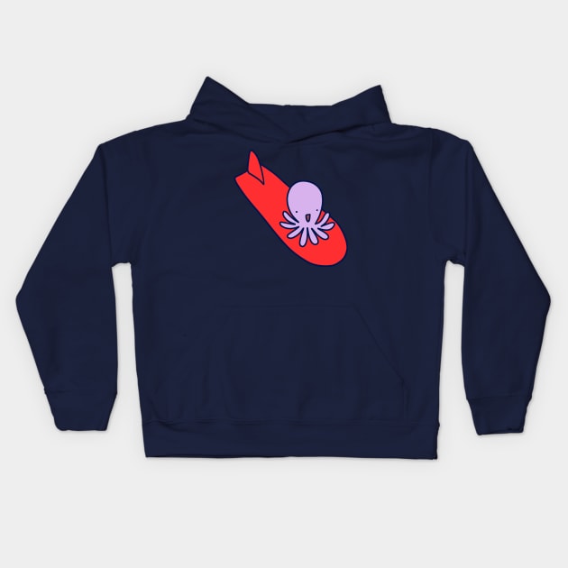 Surfing Octopus Kids Hoodie by saradaboru